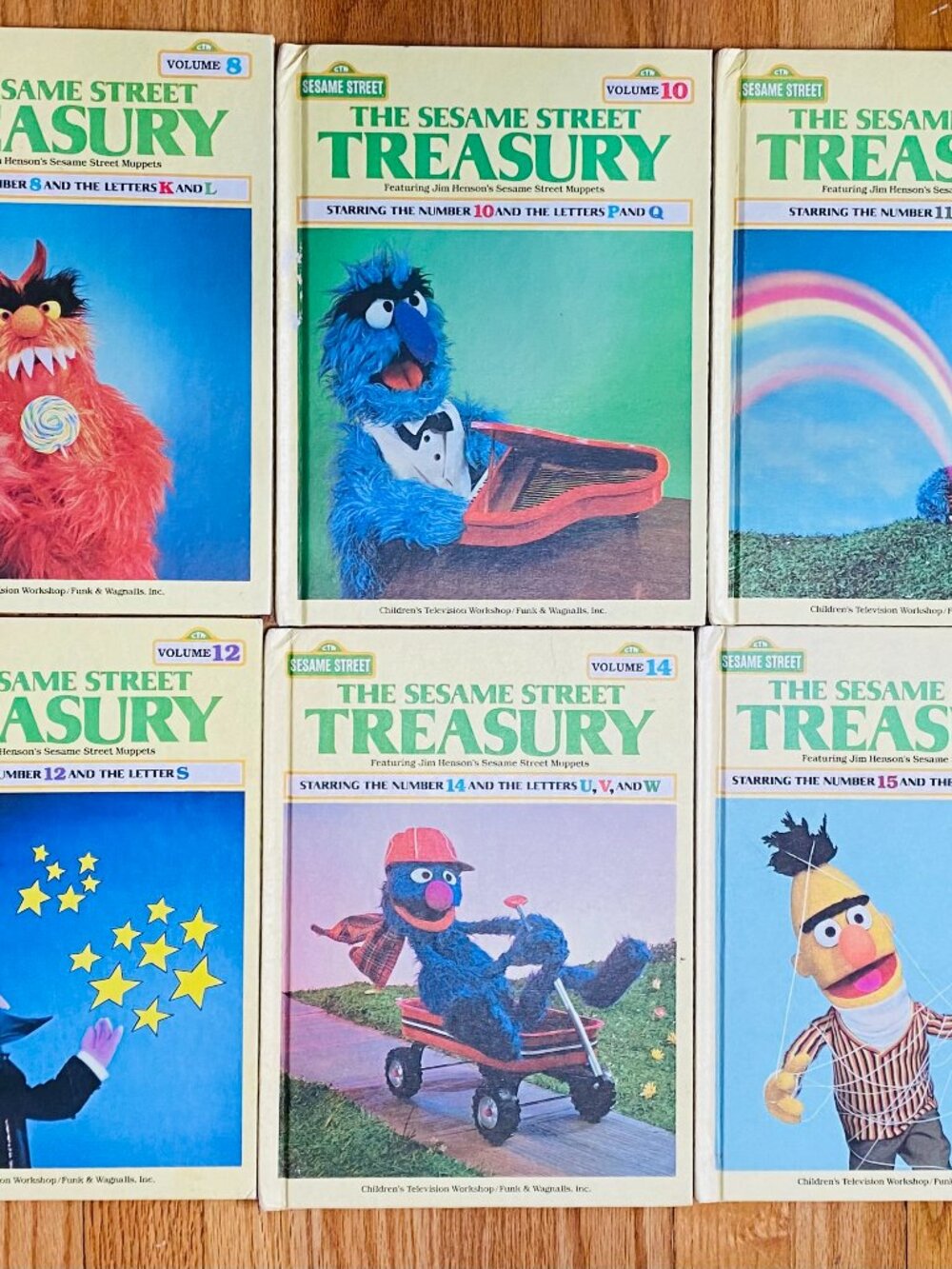 (6) VNTG Sesame Street Treasury Vols 8, 10-12, 14-15 Jim Henson's Muppets 1983